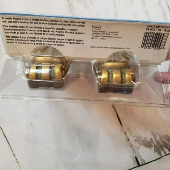 Graber Pair of gold leaf drapery scones NEW - Picture 2 of 5